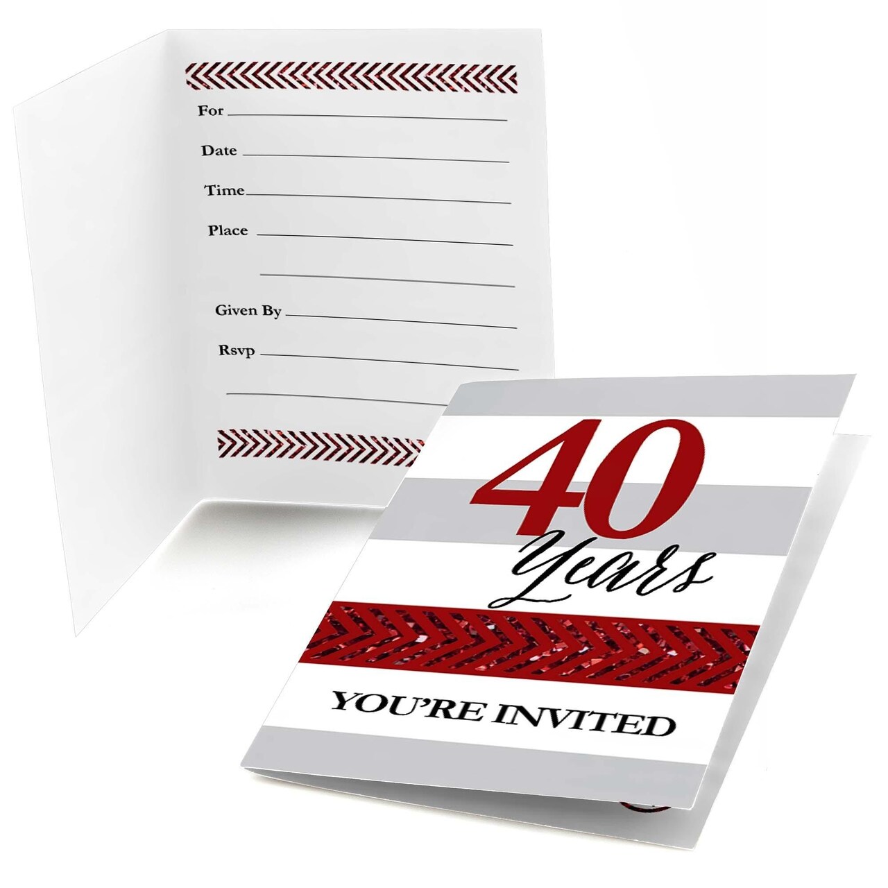 Big Dot of Happiness We Still Do - 40th Wedding Anniversary - Fill In Anniversary Party Invitations (8 count)